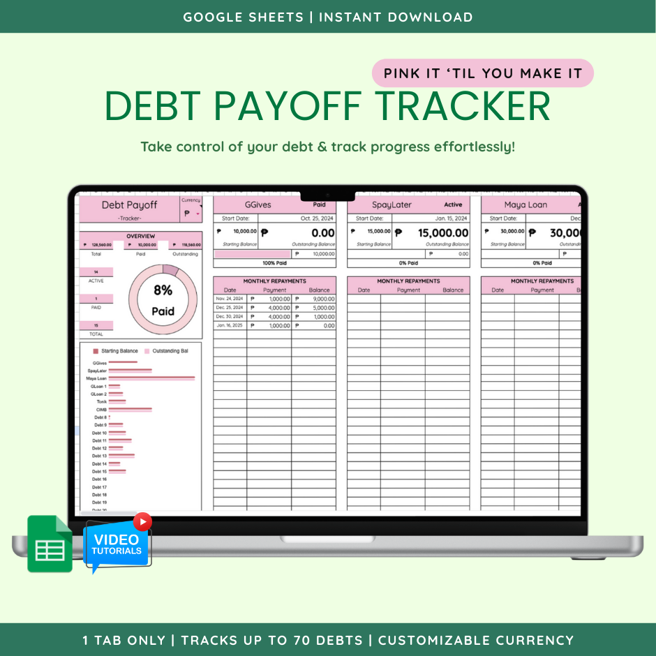 Debt Payoff Tracker (Google Sheet Template)