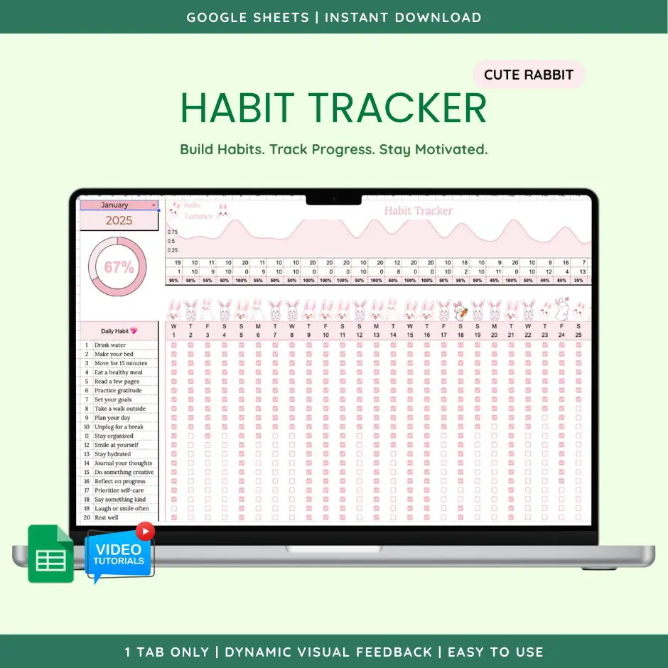 Habit Tracker (Google Sheet Template) preview