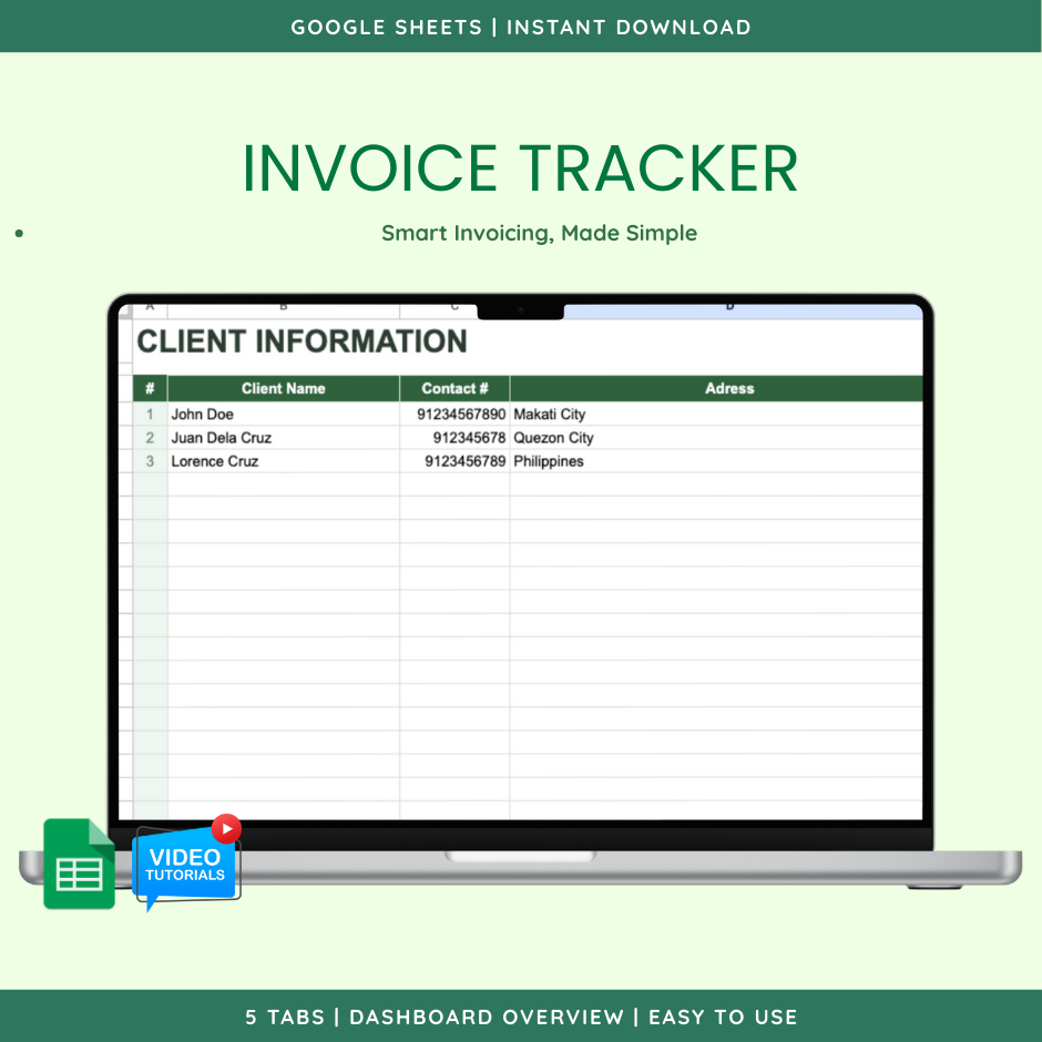 Invoice (Google Sheet Template) — view 3