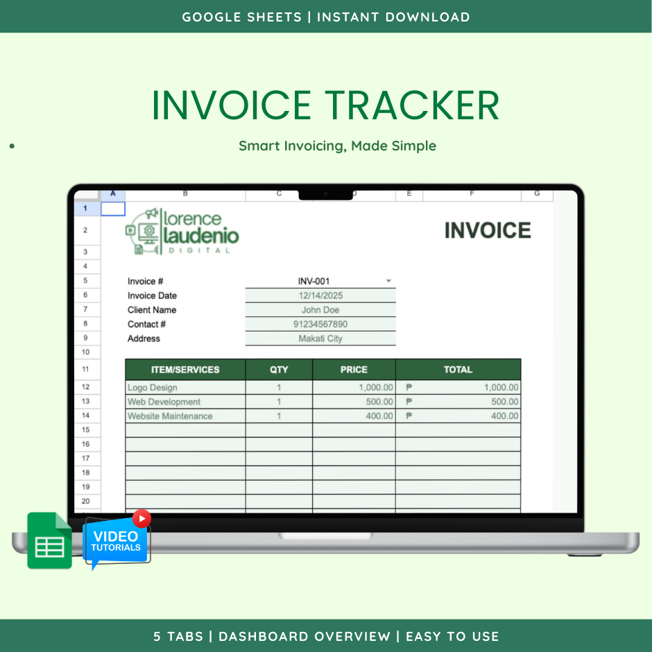 Invoice (Google Sheet Template) preview
