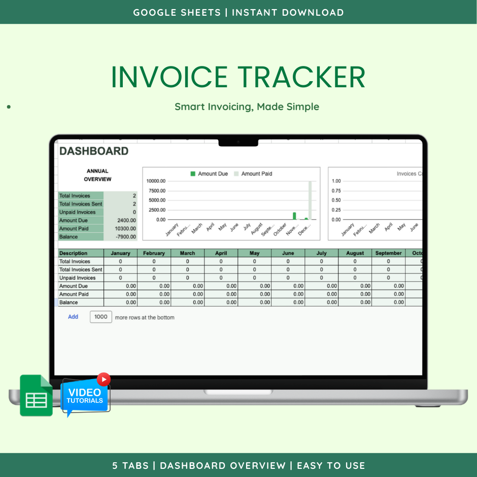 Invoice (Google Sheet Template) — view 1